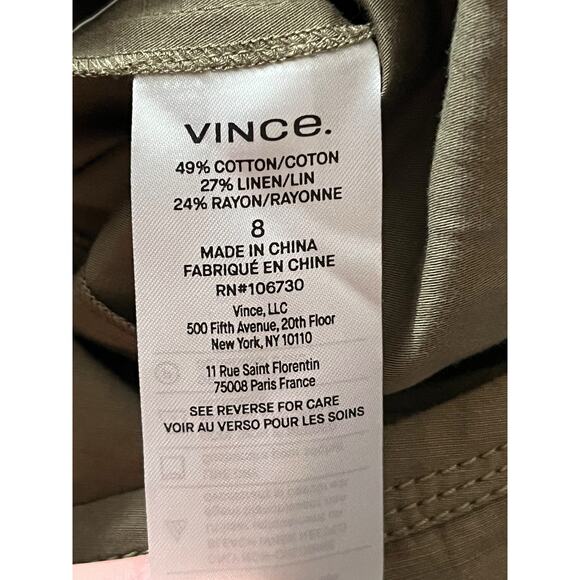 Vince Skirt Utility asymmetric linen olive size 8 - Picture 5 of 5